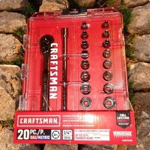 NIB Craftsman 20-Piece 1/4-inch Drive Mechanics Tool Set (Model CMMT12108).